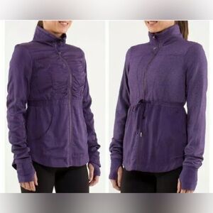 Lululemon Inner Peace Full Zip Reversible Concord Grape Run Yoga Jacket Size 6